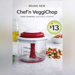 VeggiChop Hand-Powered Vegetable Chopper - Red